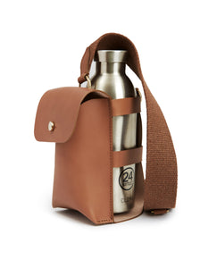 ODP Leather Bottle Bag with Pocket and Bottle